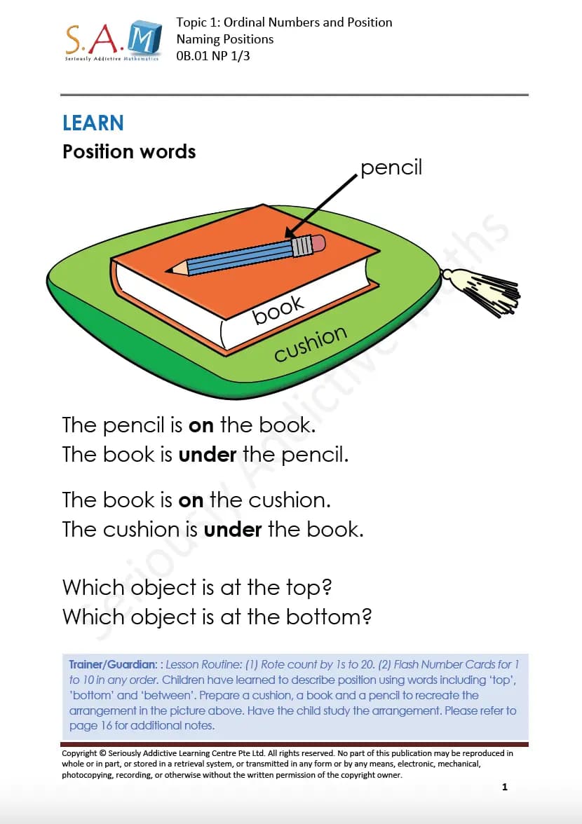 Math Level 0B Worksheet 1